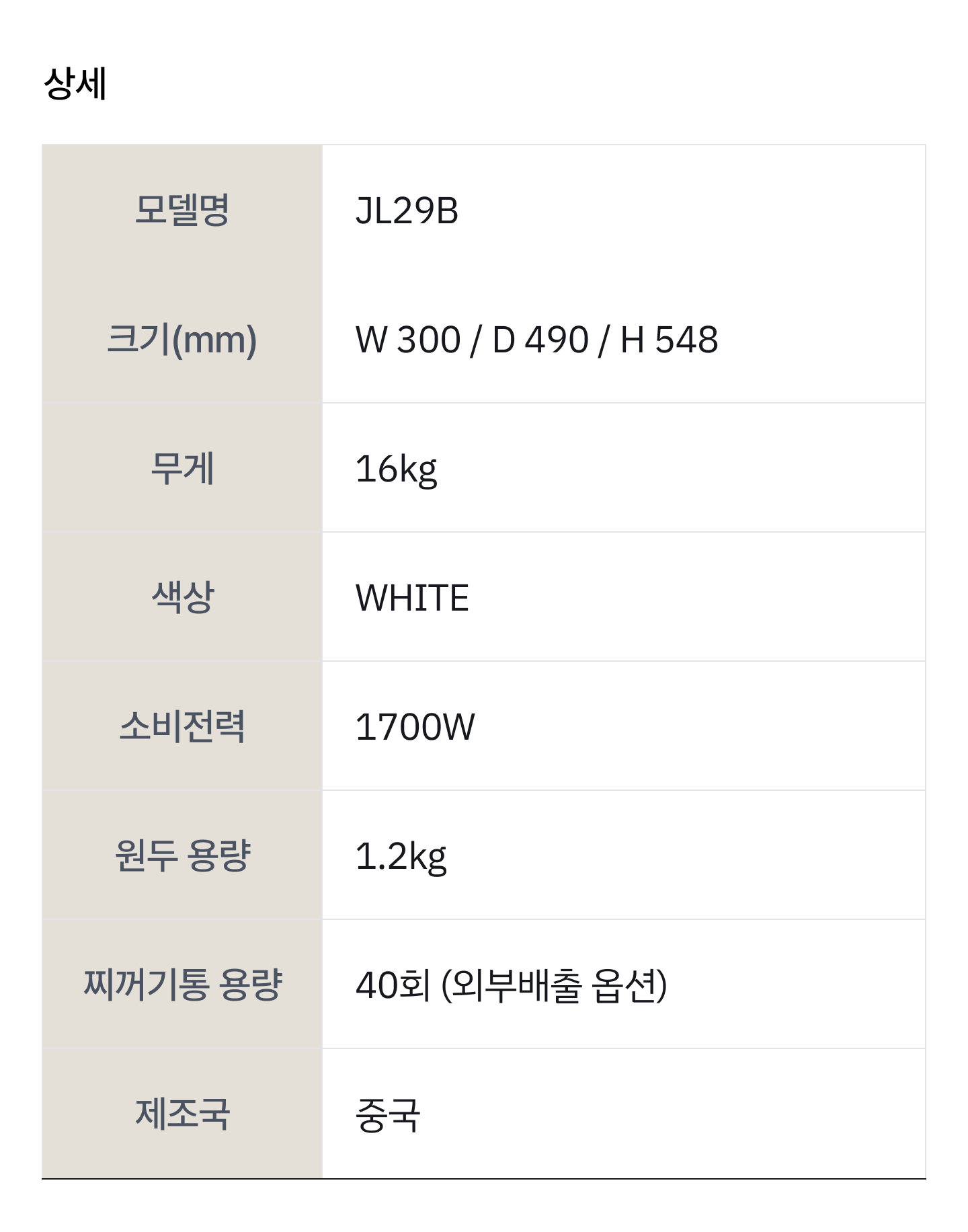 JL29B 제품 사양 및 사용 안내